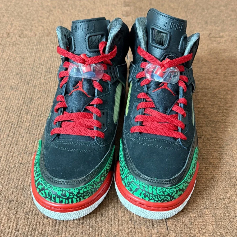 Jordan‎ Spizike Black Varsity Red Green Elephant Print 315371-026 Mens Size 9.5
